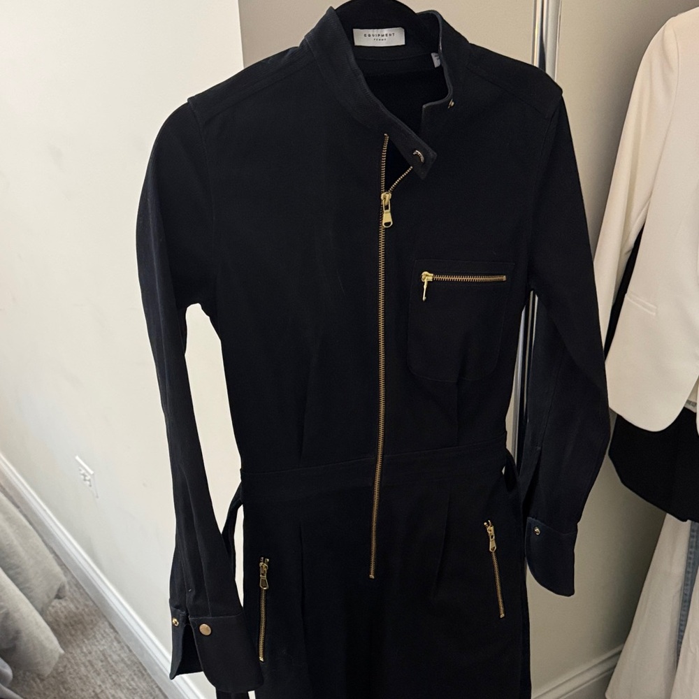 Equipment Jumpsuit.. jumpsuit with waist tie and gold detail… straight leg